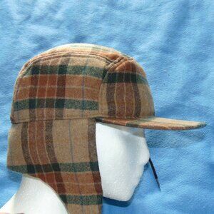 VINTAGE  PENDLETON  WOOL  EAR FLAP TRAPPER HAT  MEDIUM  USA MADE